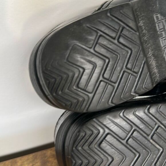 Dansko Womens Black Blue Leather Slipon mules Chunky Heel Clogs size 39 EU US - Picture 14 of 14